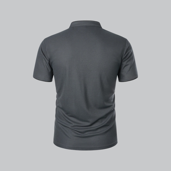 Men's summer wear polo shirt, Mandarin collarless, casual and comfortable fit.