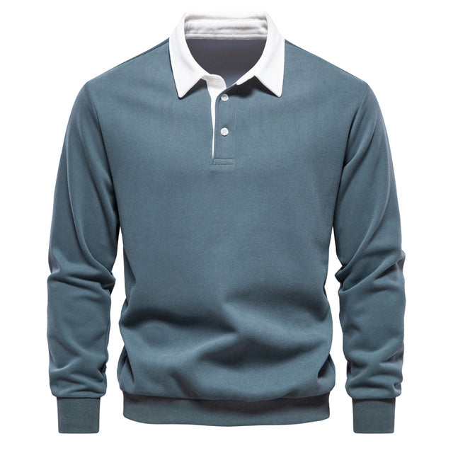 Versatile men's modern polo pullover. Easy to style for smart casual or relaxed everyday fashion.