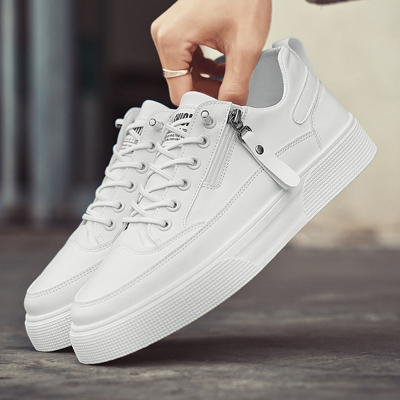 Versatile men's modern side-zip sneakers for comfortable, stylish everyday and street wear. Fashion.