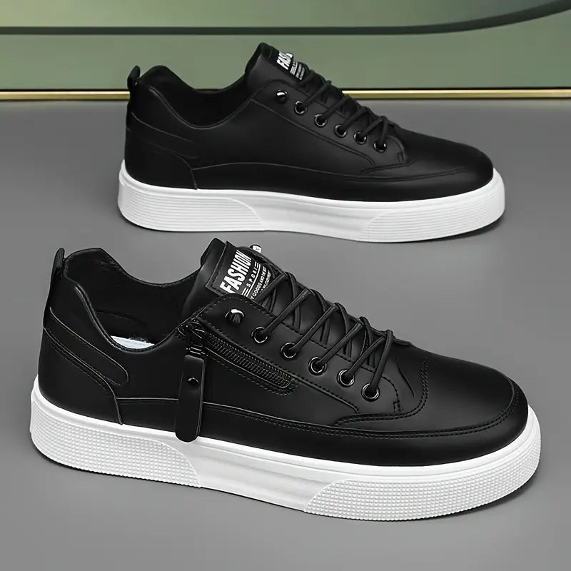 Stylish men's sneakers with practical side-zip closure for modern, comfortable everyday wear.