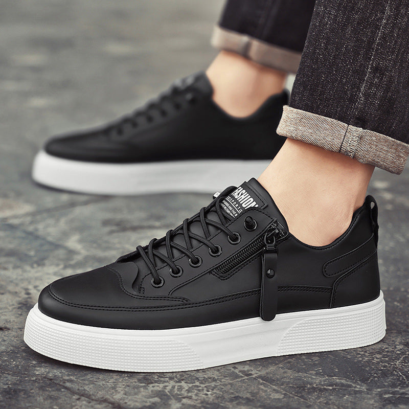 Comfortable men's side-zip fashion sneakers, ideal for everyday wear & street style. Modern shoes.