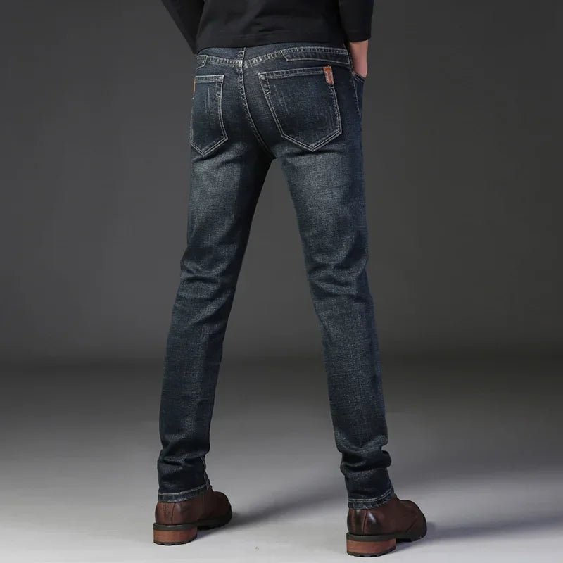 Stylish men's slim fit jeans, a versatile casual pant for modern menswear and contemporary fashion.