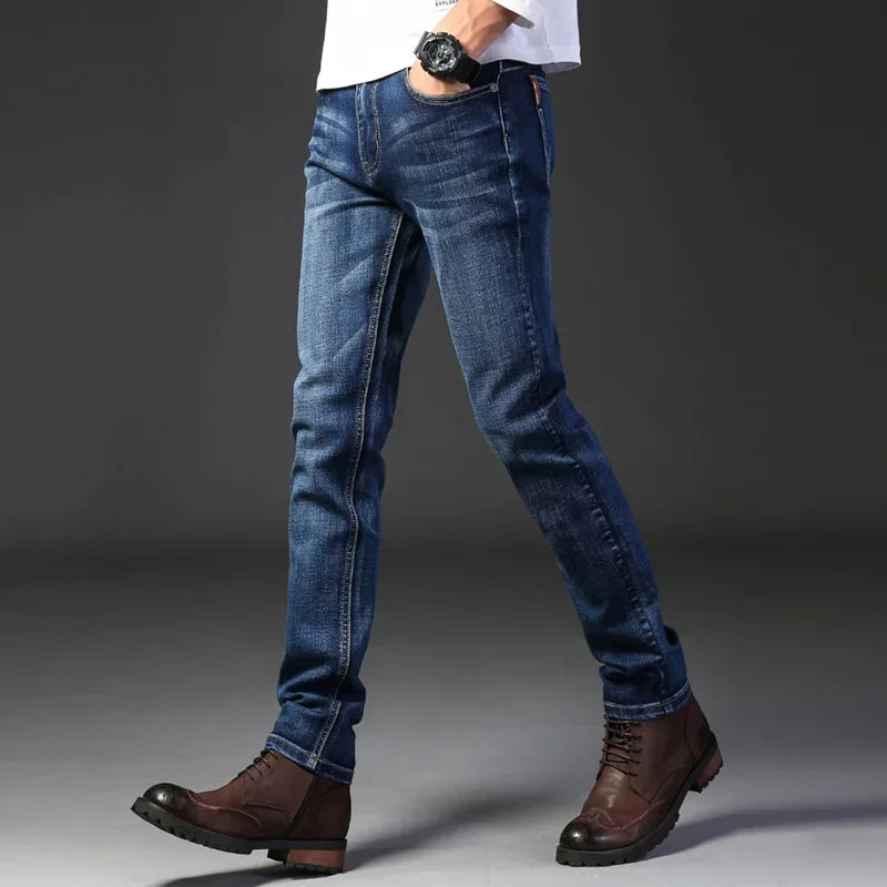 Men's slim fit jeans featuring a modern cut, providing both comfort and a stylish look for daily wear.
