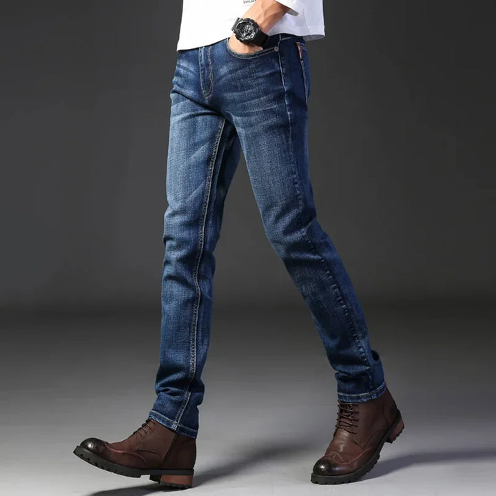 Men's slim fit jeans featuring a modern cut, providing both comfort and a stylish look for daily wear.