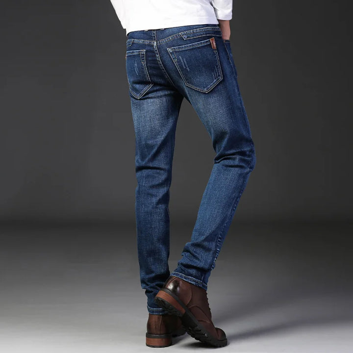Washed men's slim fit jeans, offering a modern fit, all-day comfort, and versatile style for men's fashion.