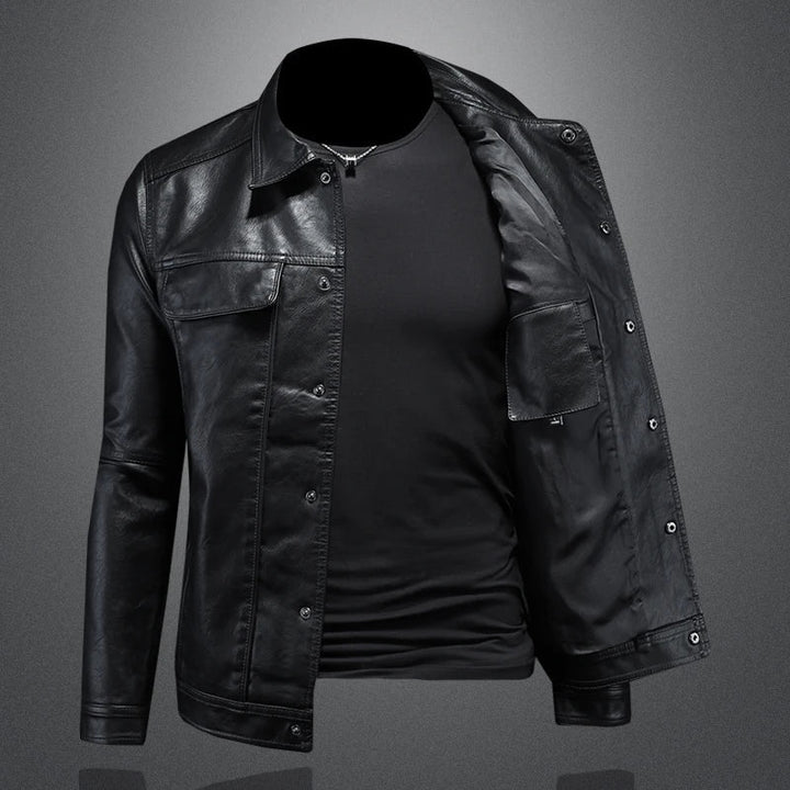 Sleek men's modern fashion jacket, tailored fit for urban style. Comfortable casual outerwear with a contemporary look.