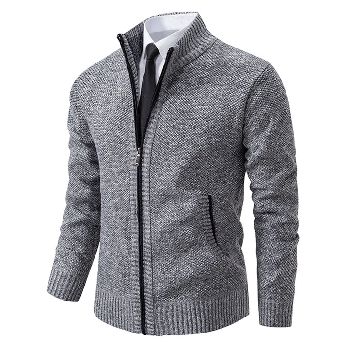 Versatile men's zip-up hoodie jacket, ideal for effortless layering as casual outerwear during seasonal changes.