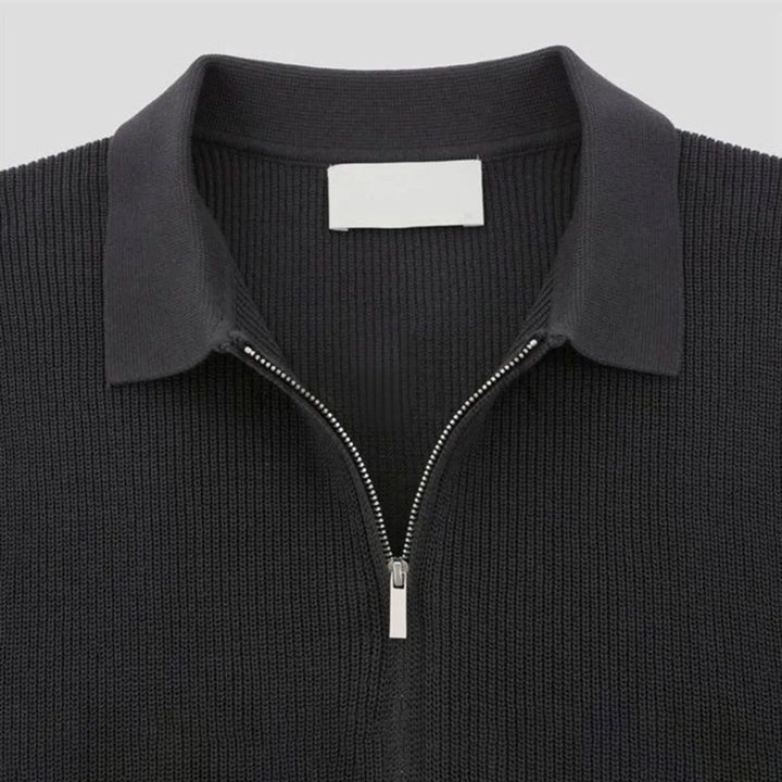 Fashionable men's modern polo with a zip-up design, perfect for a relaxed yet polished style.