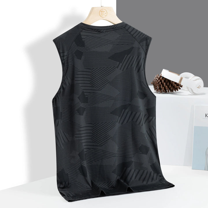 Sleeveless men's gym wear tank, Momentum Tech performance athletic top for ultimate activewear comfort.