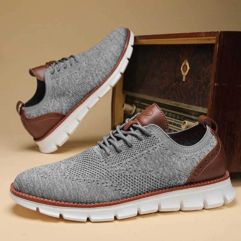 Stylish gray Men's Monac athletic sneakers, offering lightweight comfort for casual wear and daily walking.