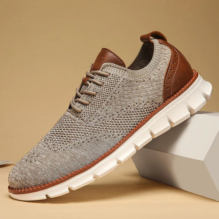 Khaki Men's Monac walking shoes, lightweight athletic sneakers designed for ultimate comfort and modern style.