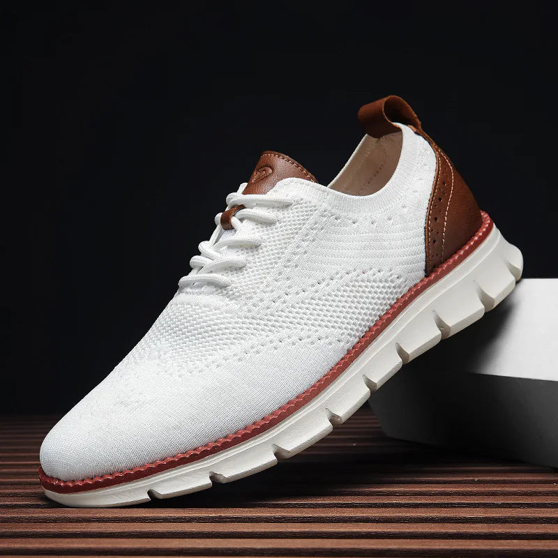 White Men's Monac casual sneakers, sleek lightweight design ensuring comfortable wear for any daily activity.