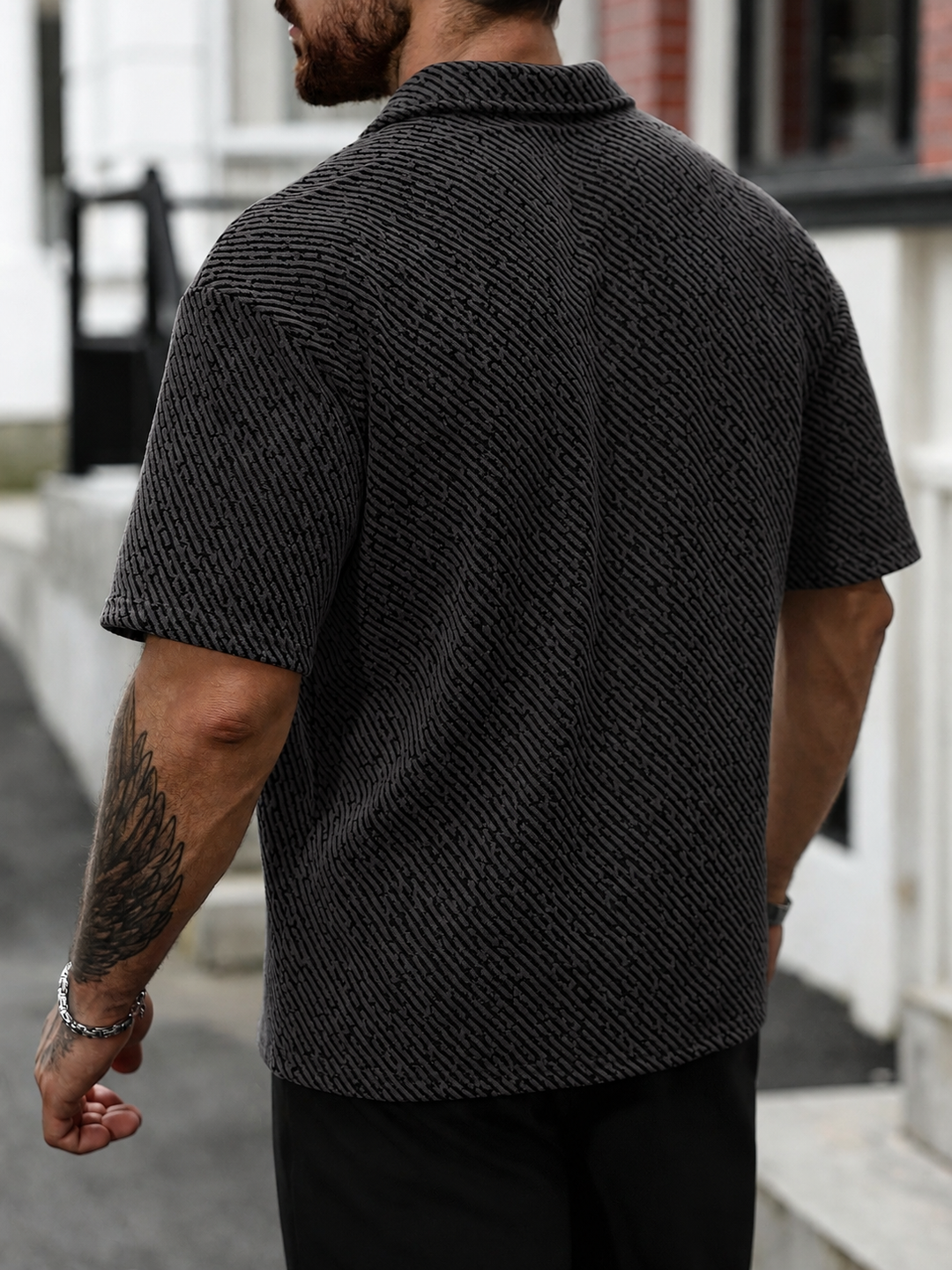Monaco men's textured short sleeve polo shirt, a stylish top for relaxed summer fashion.