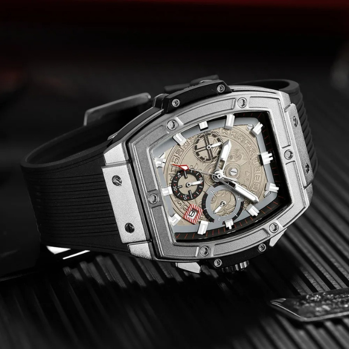 Stylish Monarch gold-tone men's sport watch; multi-function display & durable design, perfect for active lifestyles.
