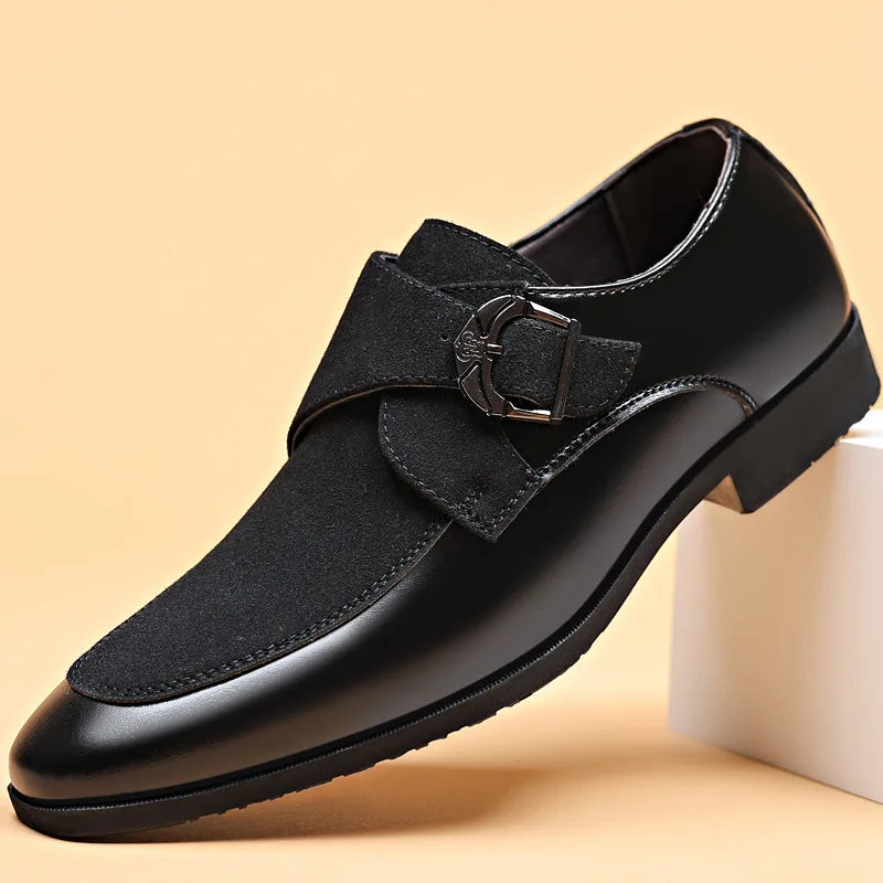 Elegant men's leather loafers, perfect for business casual and gentleman's fashion. Comfortable slip-on footwear.