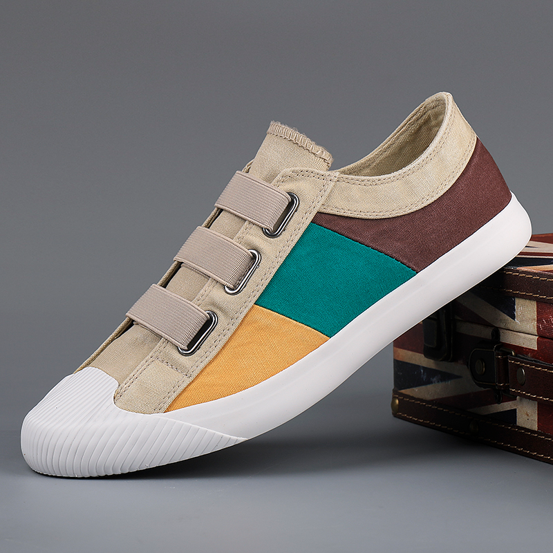 Men's casual sneakers with impressionist art, stylish and durable sole.