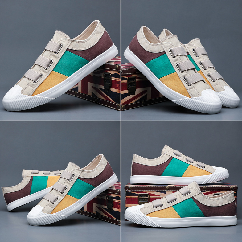 Lightweight men's casual shoes, Monet art print, stretch laces for easy wear.