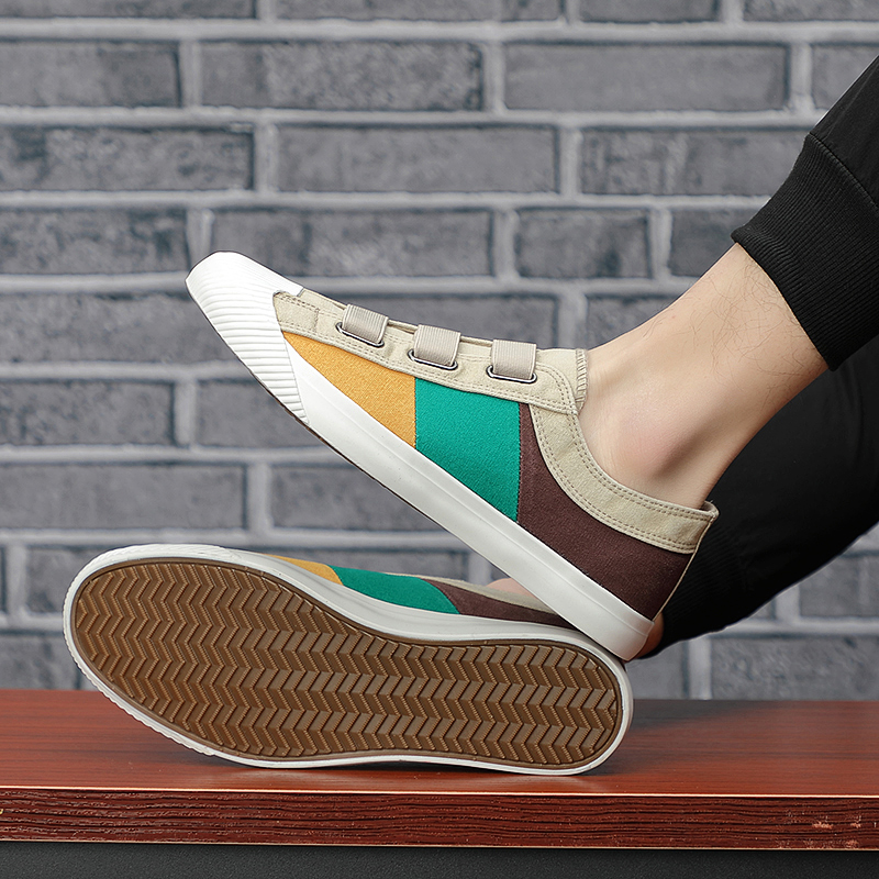 Stylish men's sneakers, impressionist design, durable sole & comfortable.