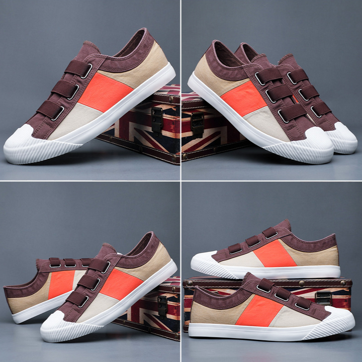 Comfortable men's sneakers with durable sole, Monet art print for stylish wear.