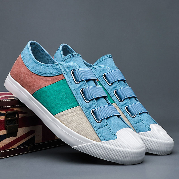 Durable men's sneakers, Monet art-inspired, comfortable for casual outings.