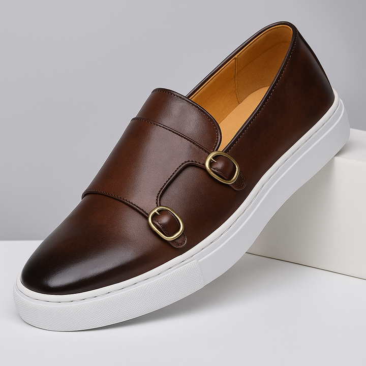 Men's Monk Strap Loafers, stylish and comfortable slip-on dress shoes for business casual wear.