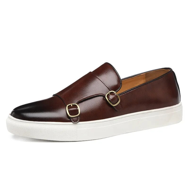 Refined men's monk strap loafers, offering superior comfort and a distinguished look for any event.