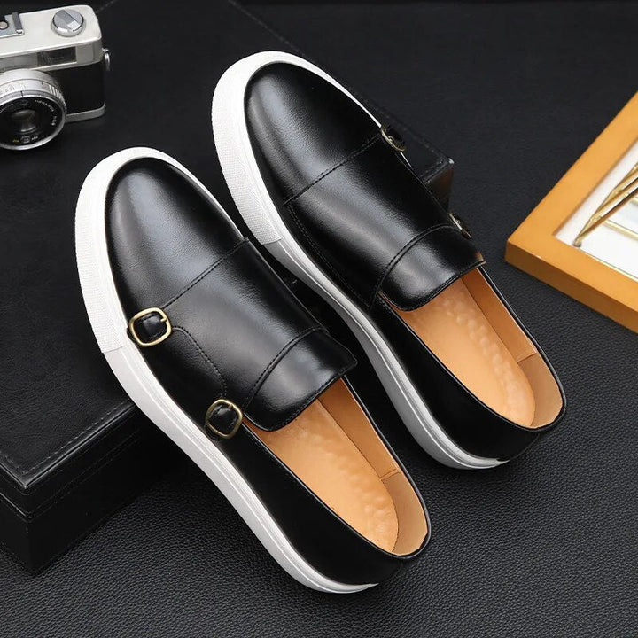 Formal men's monk strap loafers, excellent for dress-up occasions or enhancing a business casual attire.