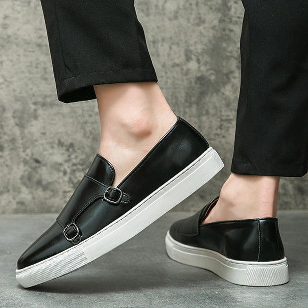 Elegant men's monk strap slip-on shoes, perfect for men seeking comfort and style in their footwear.