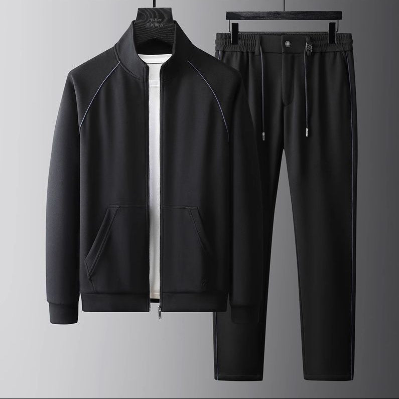 Men's Monza tailored tracksuit set, a sleek two-piece with full-zip jacket & drawstring trousers for modern comfort.