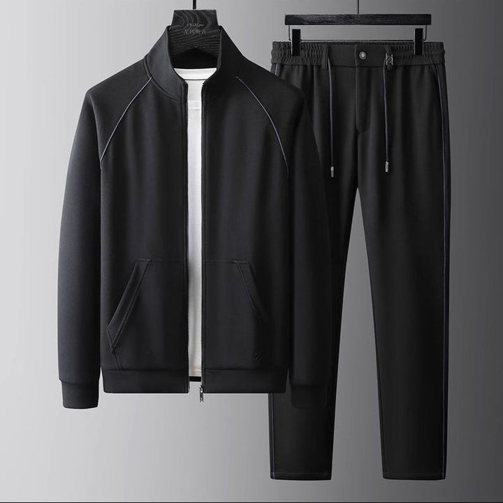 Men's Monza tailored tracksuit set, a sleek two-piece with full-zip jacket & drawstring trousers for modern comfort.