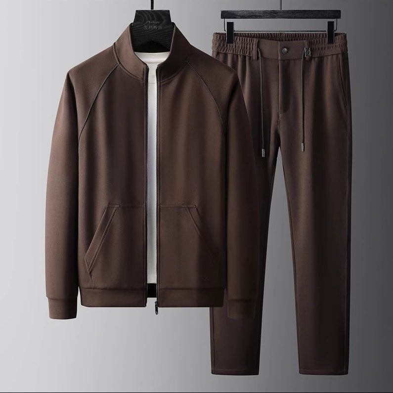 Sleek men's full-zip jacket from the Monza tailored tracksuit, perfect for athletic leisure & sophisticated style.