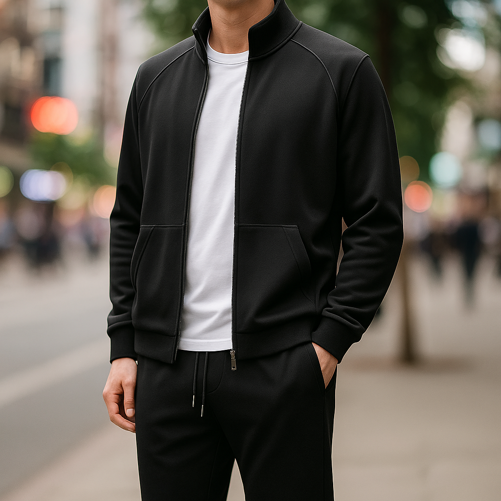 Comfortable men's drawstring trousers from the Monza tailored tracksuit set, ideal for loungewear & active fashion.