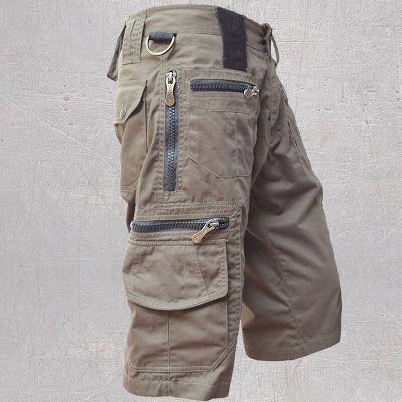 Comfortable men's activewear cargo shorts with ample utility pockets for travel & daily casual use.