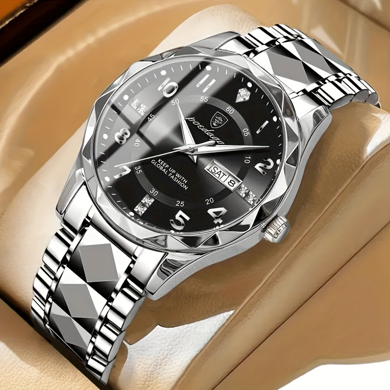 Men's waterproof sports watch, a durable timepiece with dual display, chronograph & alarm.