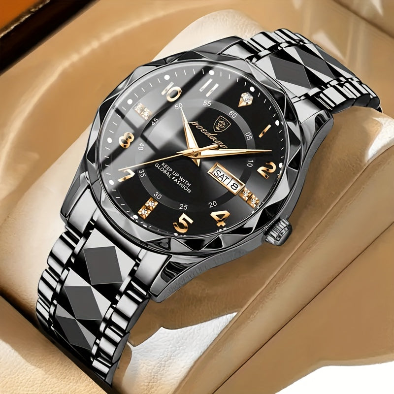 Men's multifunctional waterproof sports watch with digital & analog display, ideal for active lifestyles.