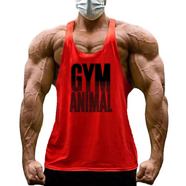 Sleeveless muscle fit men's tank for gym, fitness & training. Bodybuilding workout top.