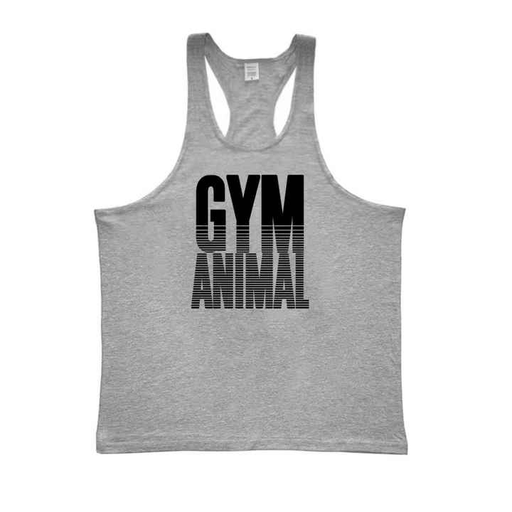 Versatile men's sleeveless muscle fit stringer tank. Workout top for gym, training, fitness.