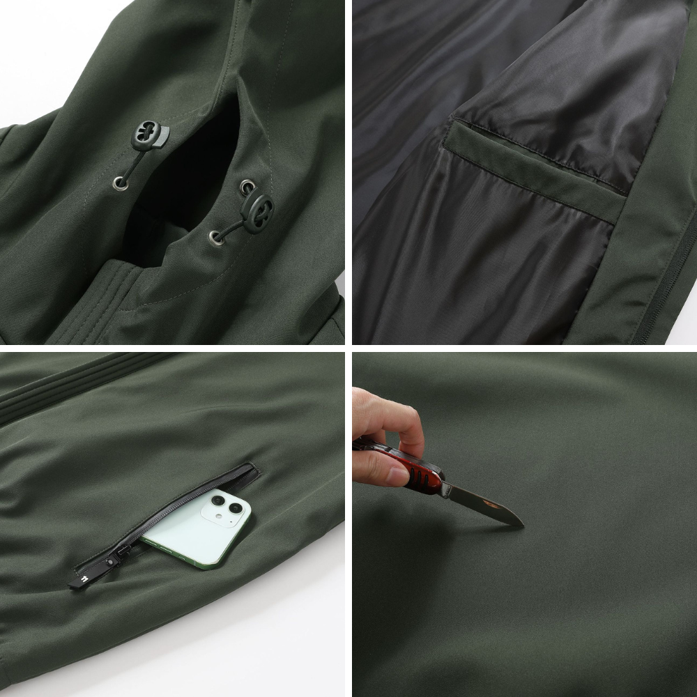 Man wearing Napoli Drift jacket. Sleek, modern fit, waterproof & windproof for stylish outdoor protection.