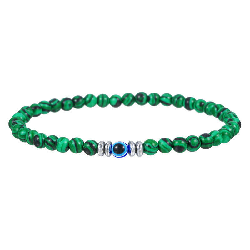 Men's evil eye protection spiritual bracelet. Adjustable natural stone gemstone jewelry.