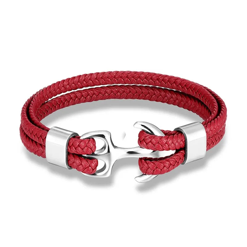 Classic men's nautical jewelry: a sophisticated anchor and braided leather bracelet