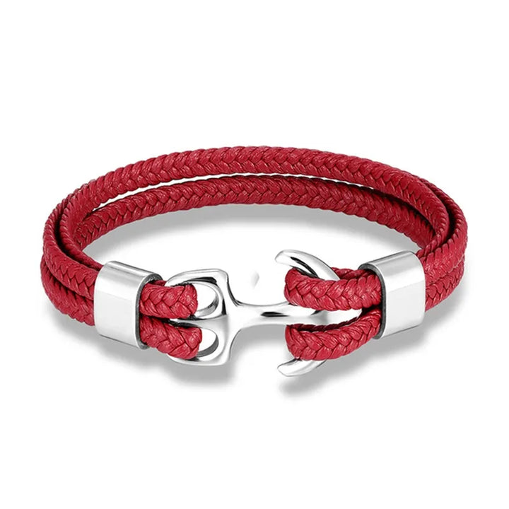 Classic men's nautical jewelry: a sophisticated anchor and braided leather bracelet