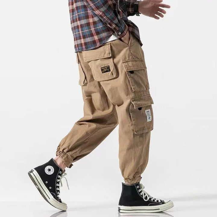 Men's Navigator Cargo Joggers, black, utility pockets, tapered fit for casual comfort.