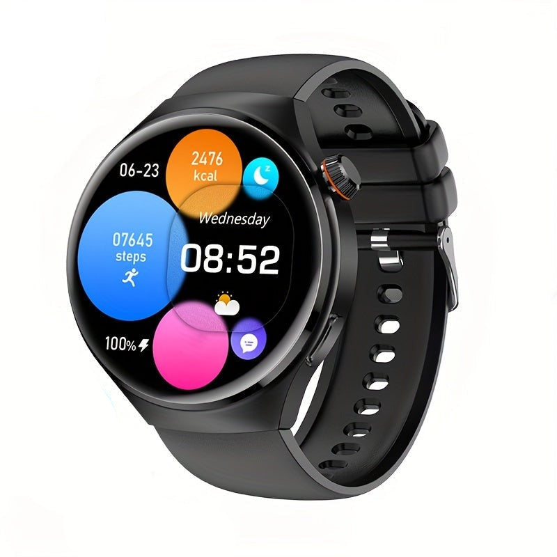 Men's NFC smartwatch with health tracking, GPS, and digital display. Stylish wearable tech for fitness and daily use.