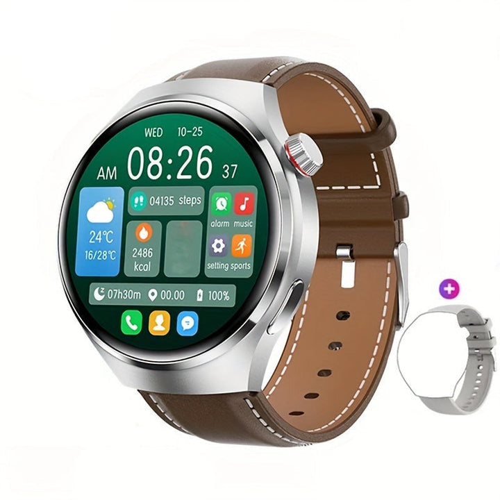 Men's NFC smartwatch enabling secure contactless payments. Convenient smart tech for on-the-go transactions.