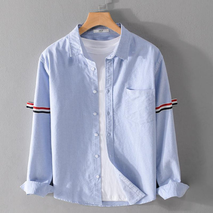 Men's NILO Lightweight Button-Up Shirt for summer. Breathable, long-sleeve casual wear, perfect for smart-casual style.