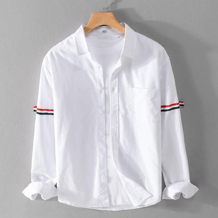 Blue Men's NILO Lightweight Button-Up Shirt, ideal for summer & everyday casual wear. Comfortable, breathable long-sleeve.