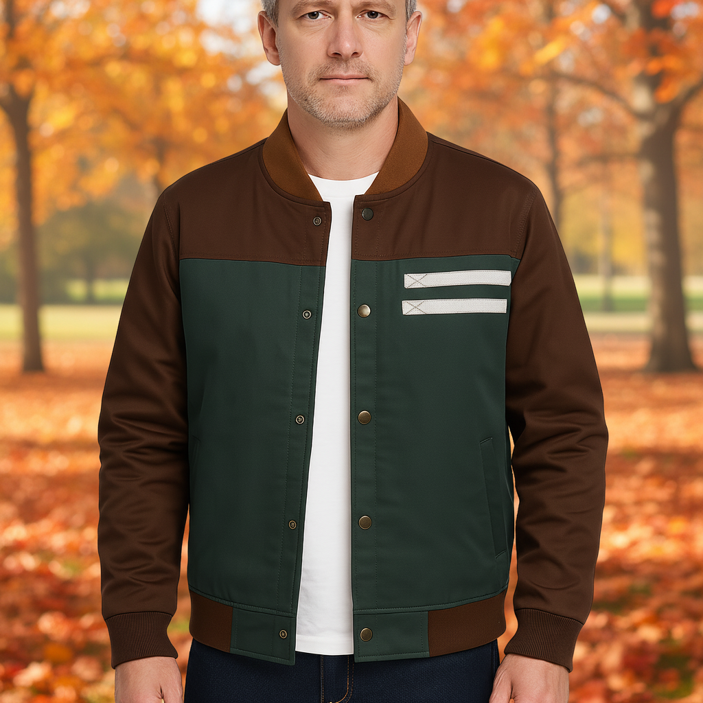 Men's Nils lightweight bomber jacket in black, ideal for spring & autumn casual wear.