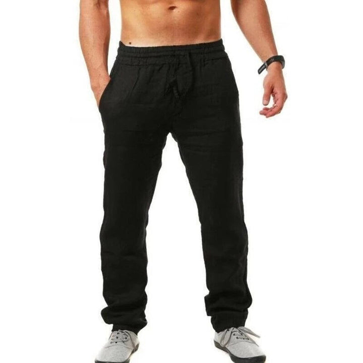 Men's Noah airy linen trousers, perfect for summer casual comfort & breathable style.