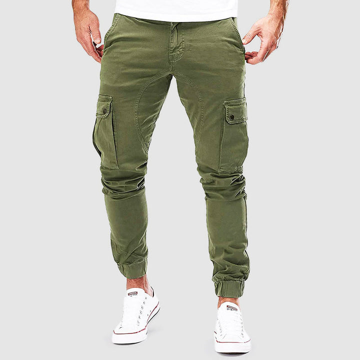 Versatile men's cargo trousers, Nolan design, featuring multi-pockets for outdoor utility and comfortable wear.