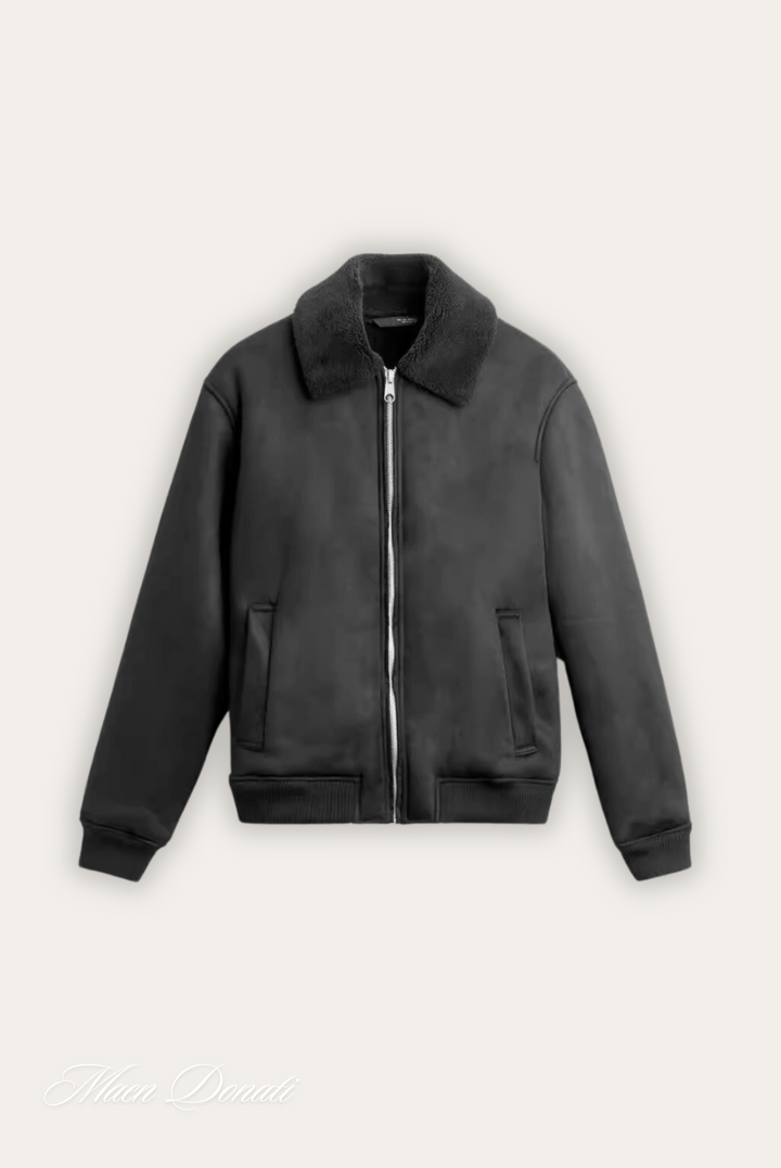 Durable men's winter bomber jacket, minimalist design, perfect for everyday wear.